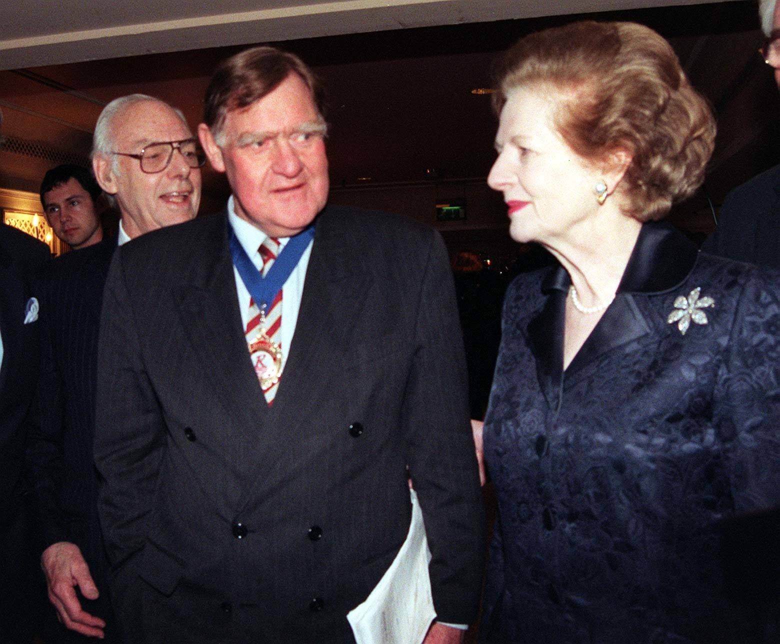 Sir Bernard Ingham and Baroness Thatcher.