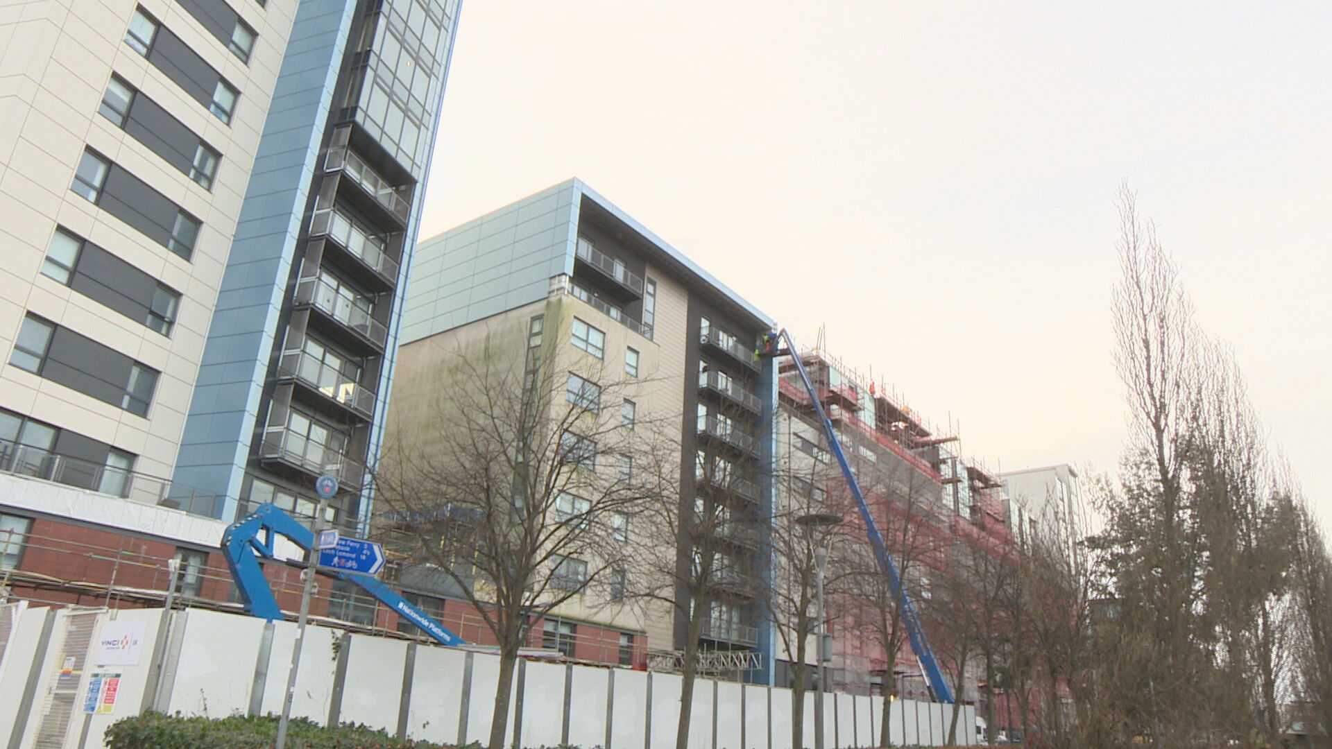 Cladding work at Glasgow Harbour Terrace.