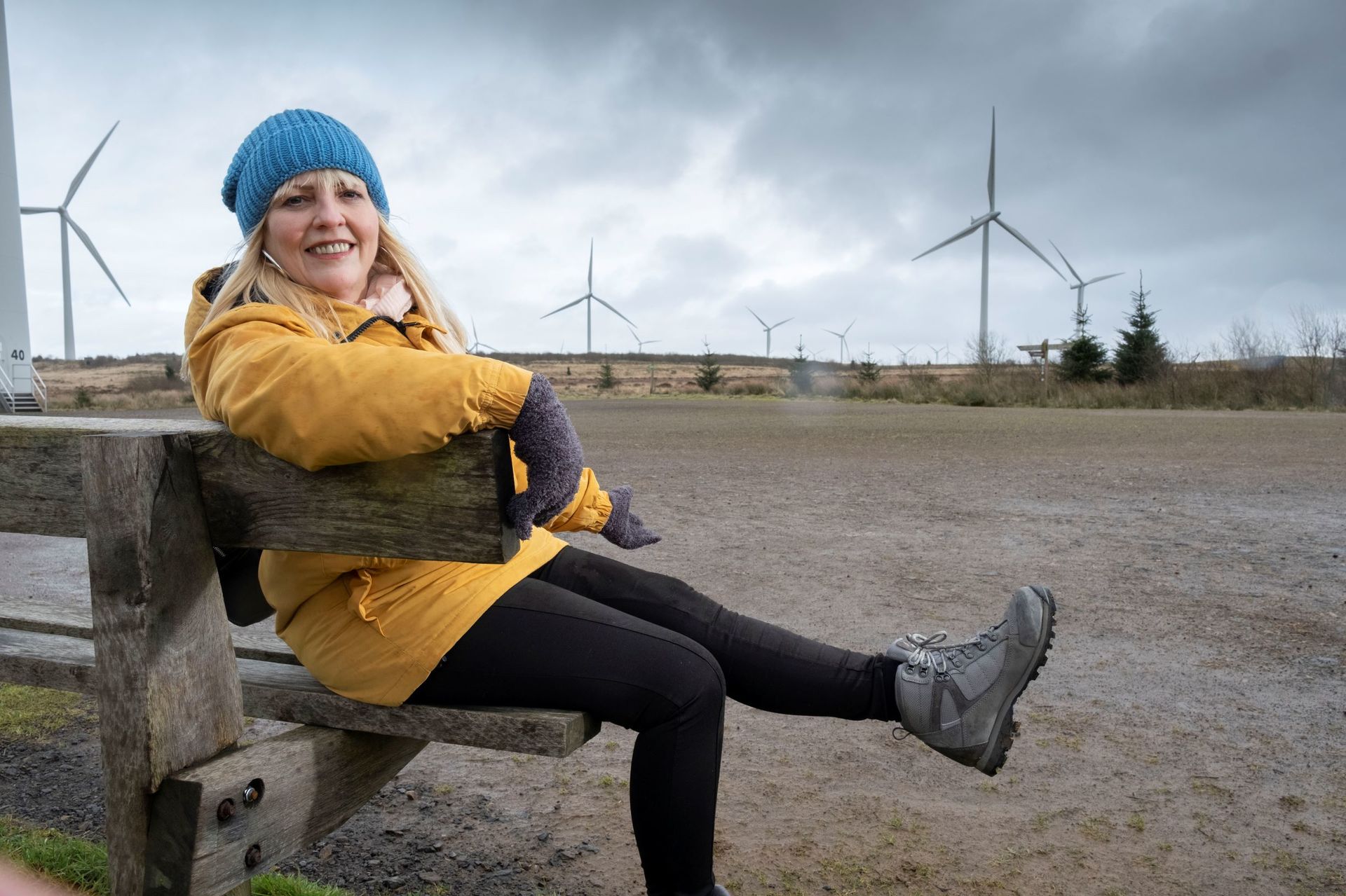 She braved all weathers to conquer all 215 turbines. 