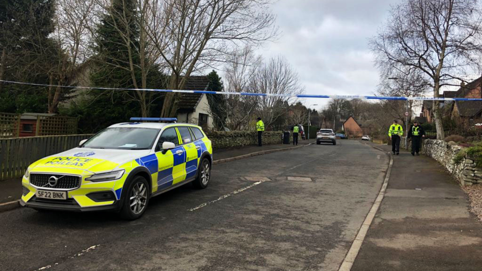 Police cordon remains in place in Gattonside nead Galashiels