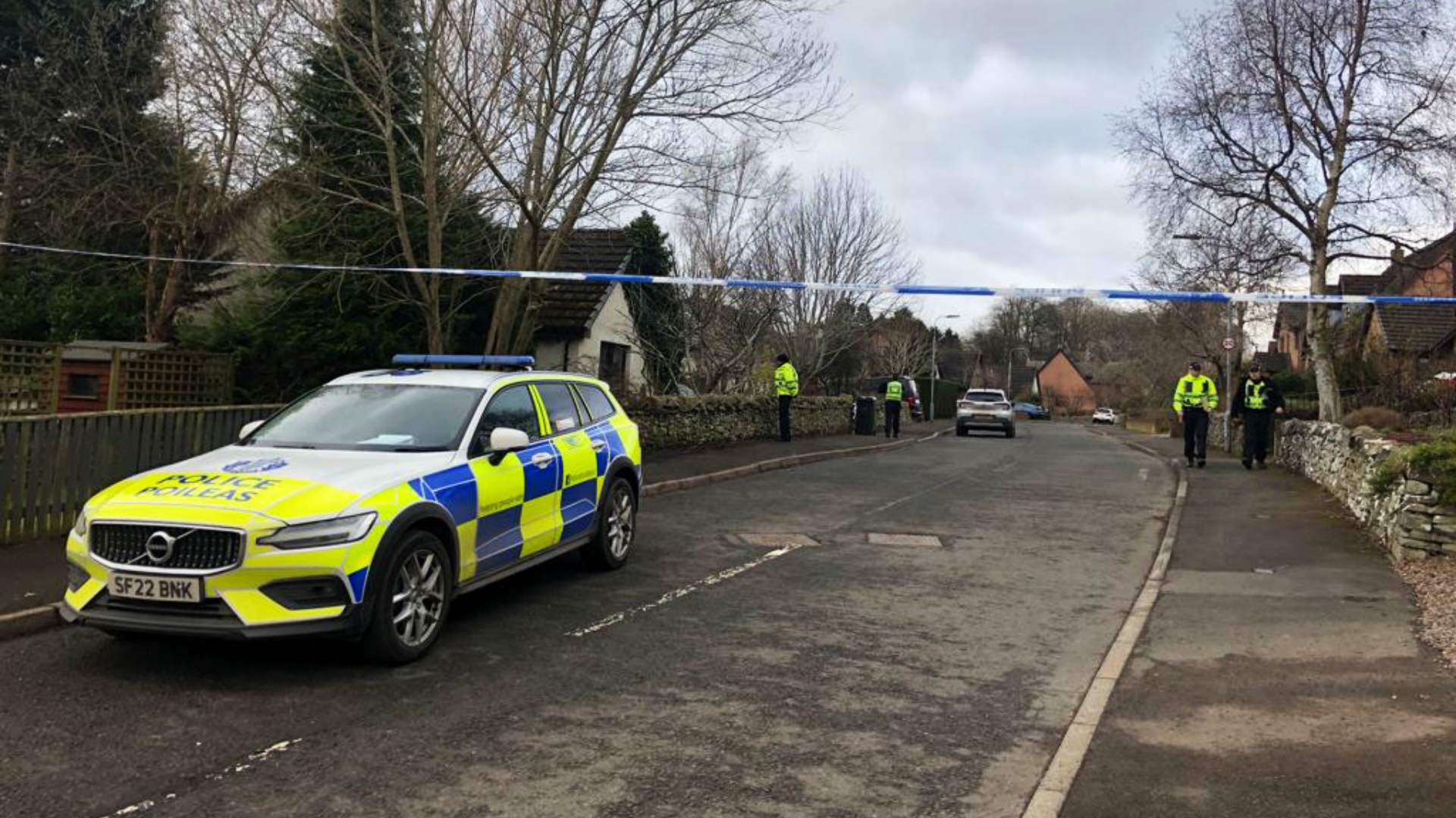 Police cordon was put in place in Gattonside nead Galashiels.