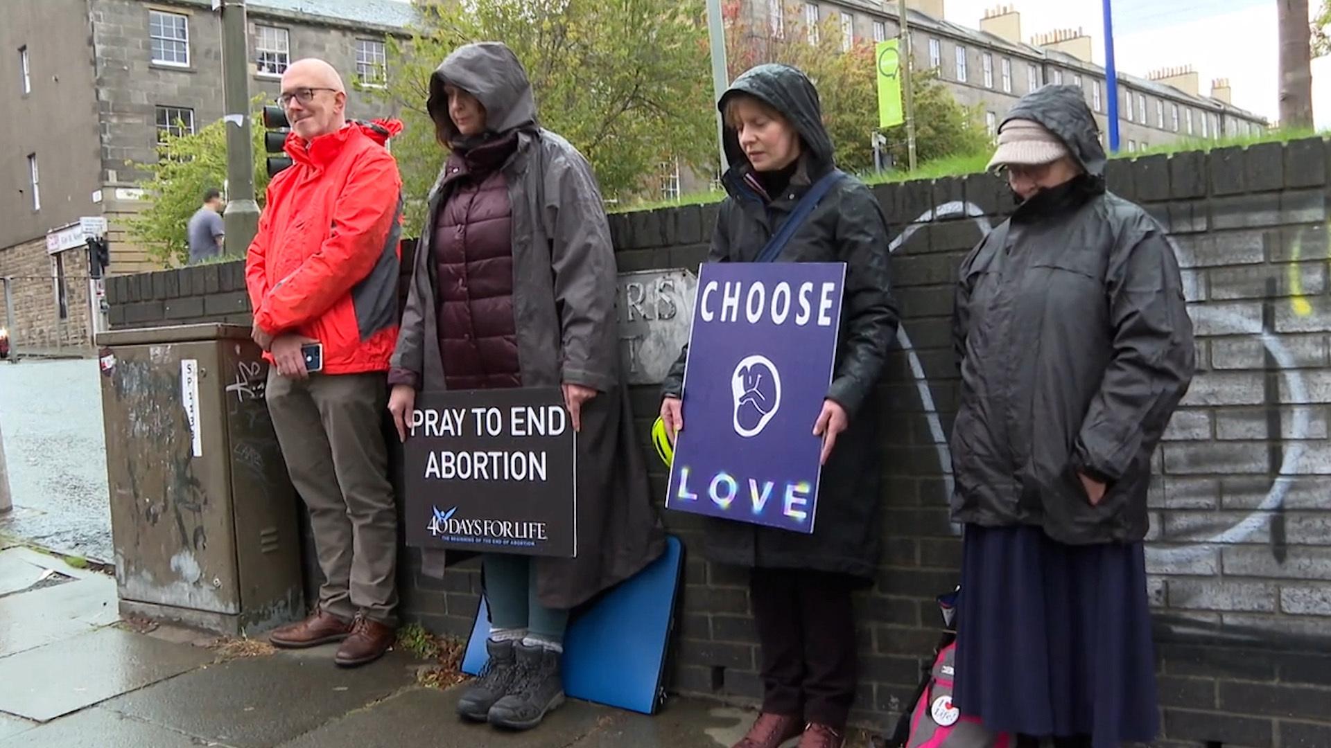 Anti-abortion protesters near a clinic in Ealing