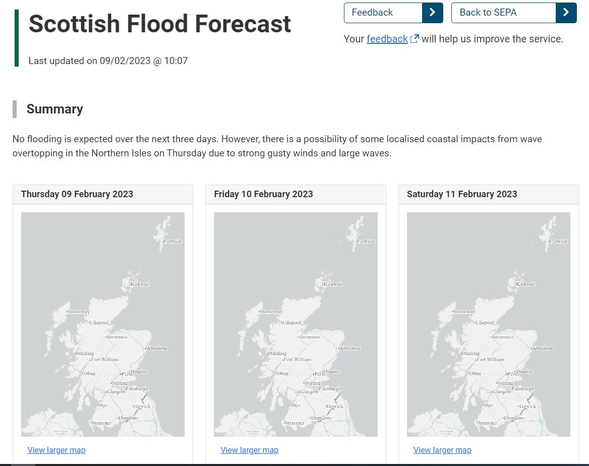 Scottish Flood Forecast is produced every morning.