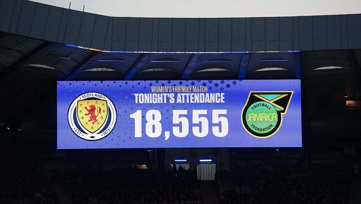 A record crowd for a Scotland women's match packed into Hampden ahead of the 2019 World Cup.