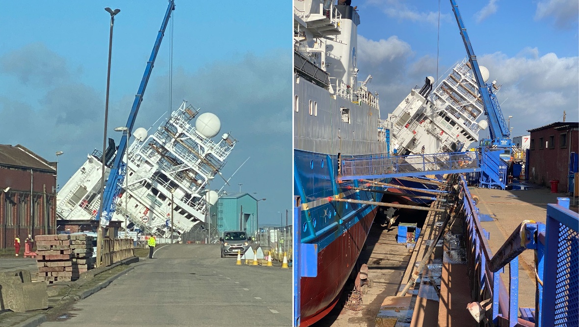 Edinburgh dry dock ship worker ‘thrown from one side of bridge to other’ when US Navy vessel toppled