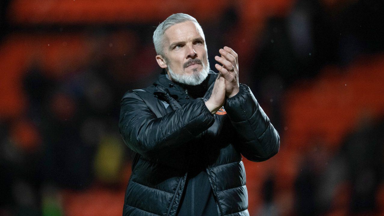 Dundee United boss Jim Goodwin hit by coin thrown from Aberdeen fans in Tannadice clash