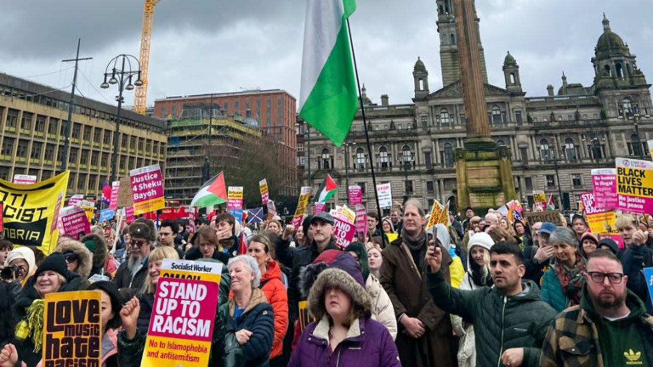 ‘Thousands’ march through streets of Glasgow in anti-racism demonstration
