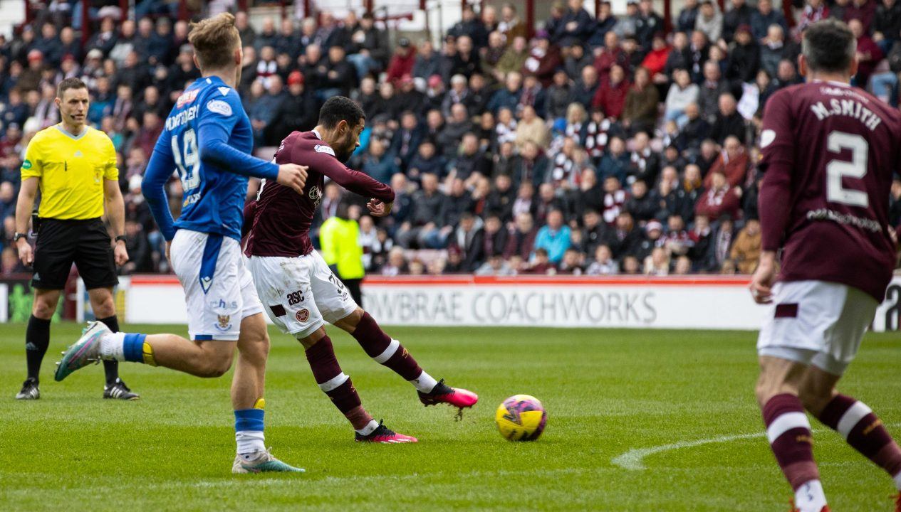 Josh Ginnelly scores twice as Hearts beat Saints to strengthen grip on third