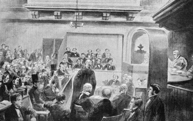 A drawing of the trial at Edinburgh's High Court (public domain)
