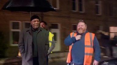Marvel actor Samuel L. Jackson spotted ‘braving the cold’ while filming in Bathgate, Scotland