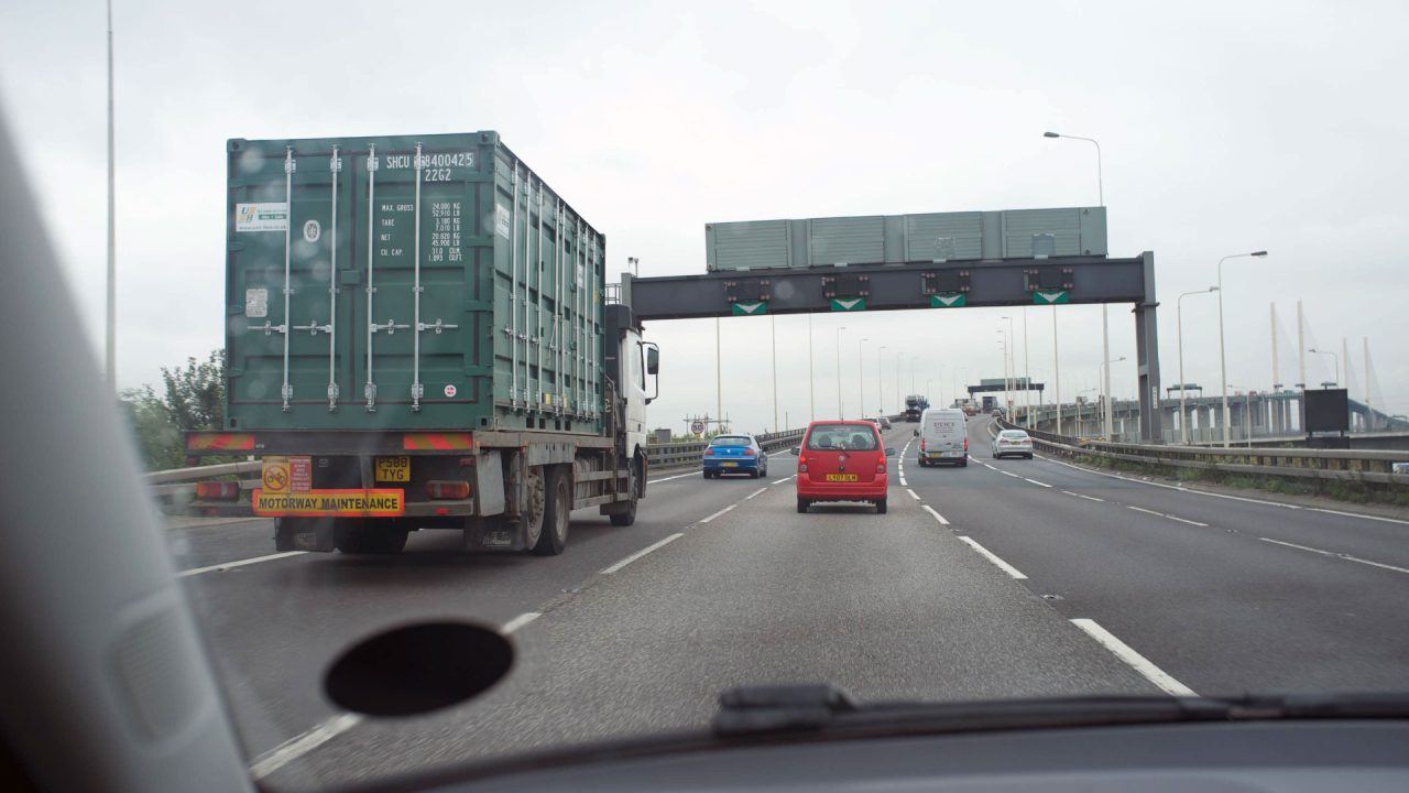 More than a third of drivers nervous when overtaking lorries, survey finds