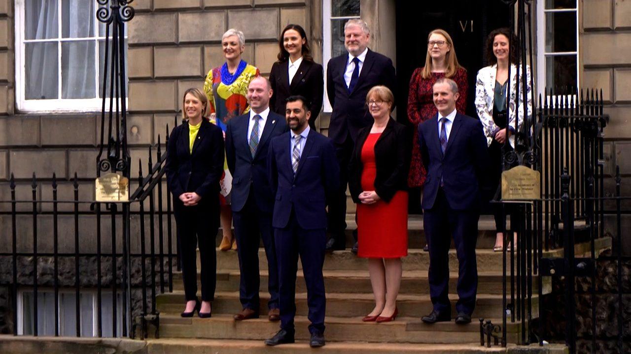 First Minister Humza Yousaf with his new cabinet.