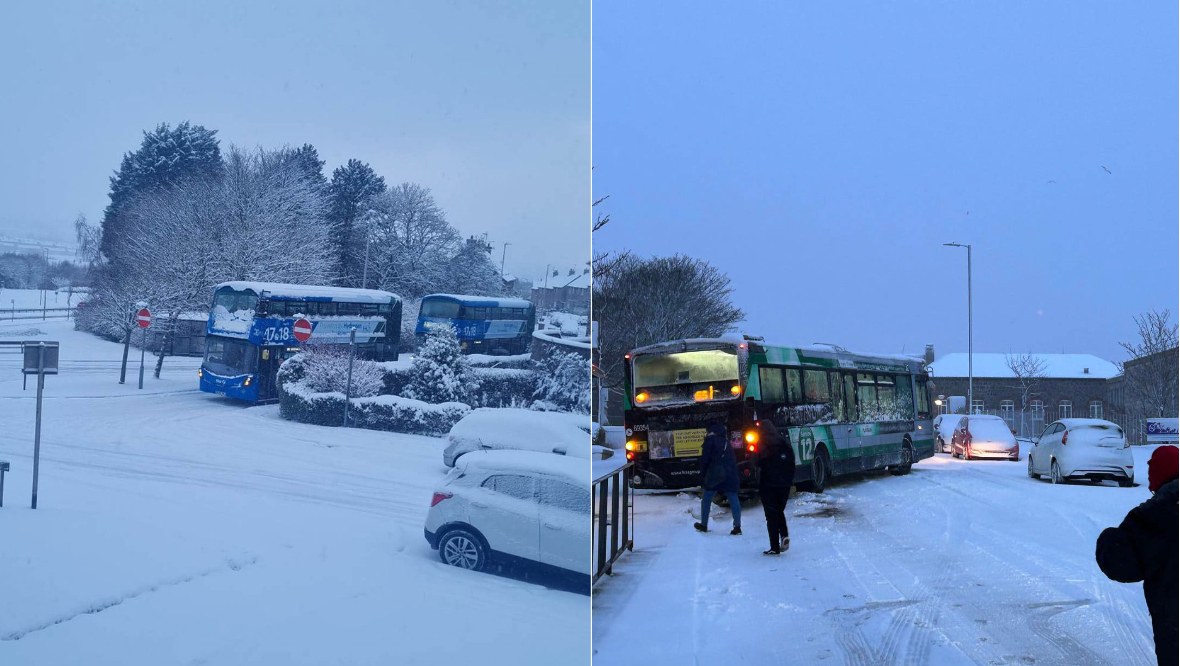 Buses were stuck and commuters asked to exit amid recovery efforts. 