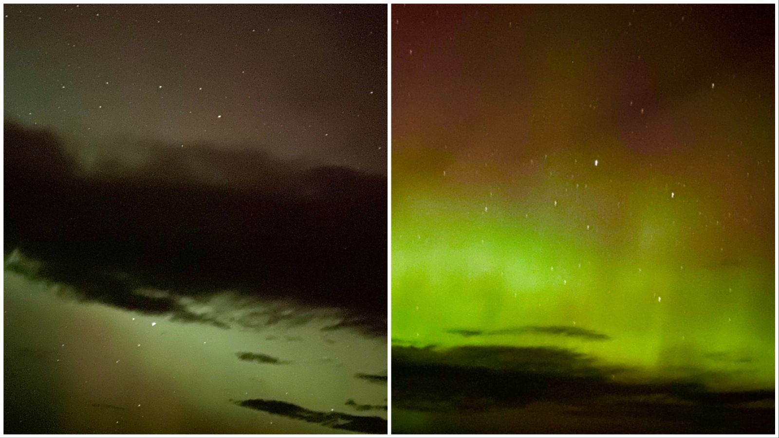 The Northern Lights captured in Portsoy, Aberdeenshire by Ryan Benzie.