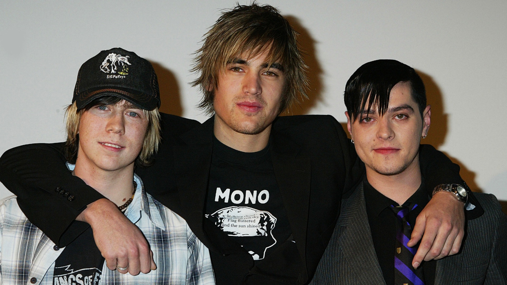 The trio of James Bourne, Charlie Simpson, and Matt Willis in January 14, 2005, in London.