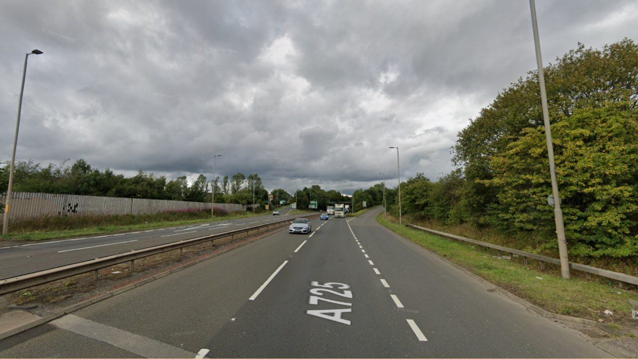Traffic brought to standstill as serious crash on A725 at Bellshill closes road