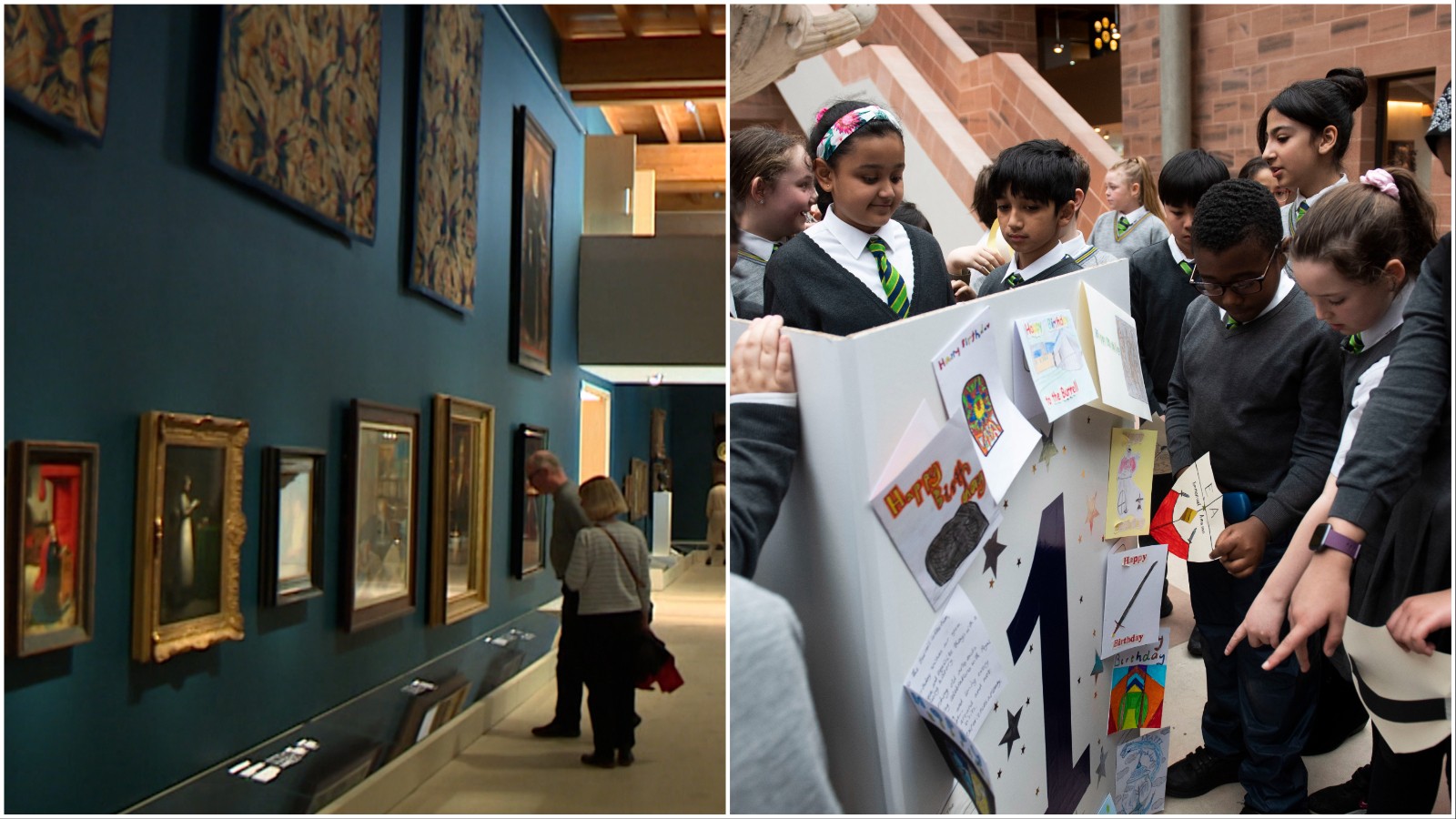 Pupils from St Convals Primary at The Burrell Collection's first anniversary