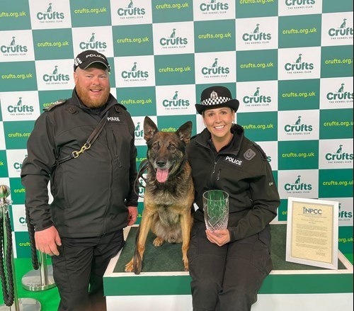 Constable Fulton on the winners podium with Sergeant Iain McAlpine, who nominated the pair.