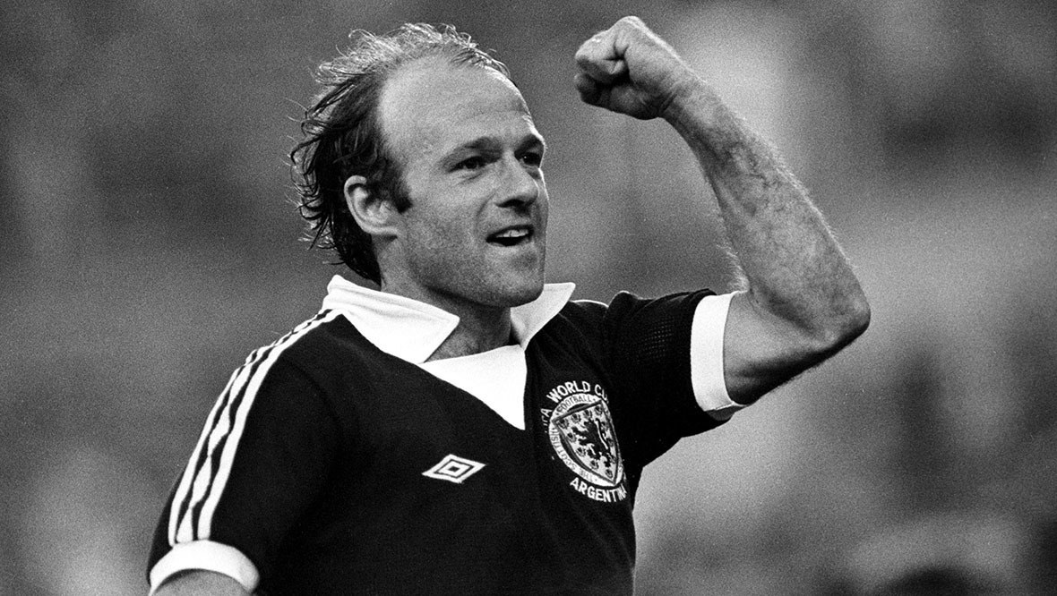 Archie Gemmill celebrates after netting the winning goal for Scotland against the Netherlands in 1978.