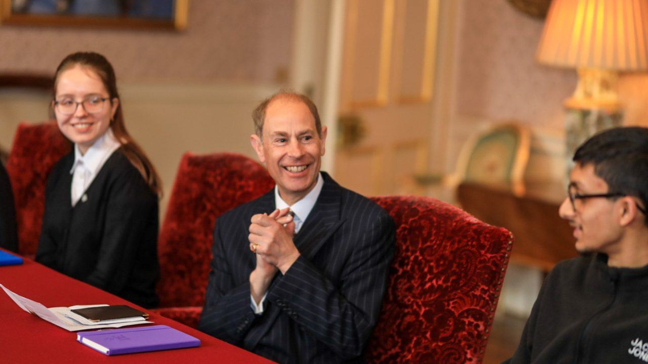 Prince Edward meets award participants at Holyroodhouse for first time since becoming Duke of Edinburgh