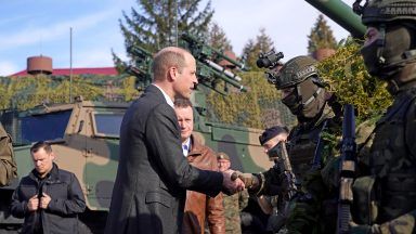 Prince William thanks British troops for ‘defending our freedoms’ on surprise trip to Poland