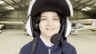 Schoolboy, 11, flies plane over Glasgow thanks to Queen’s Park Football Club