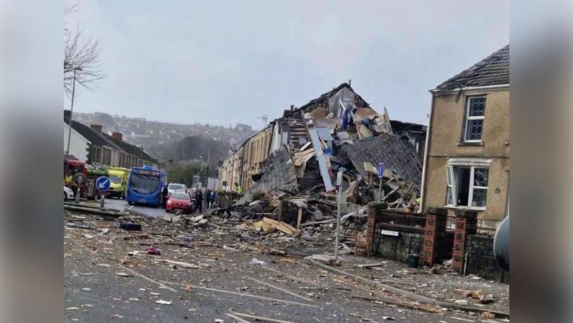 Major incident as one missing and three in hospital following suspected gas explosion in Swansea