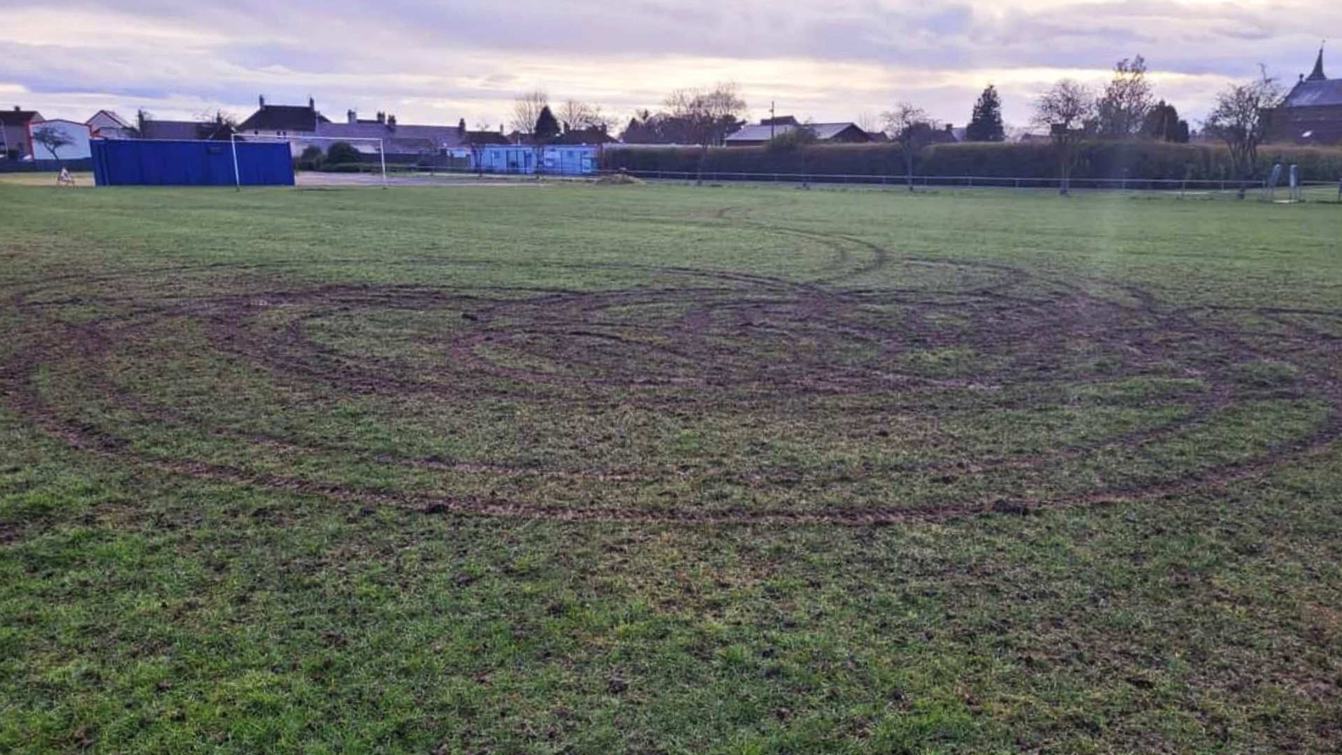 The damage at Kennoway Star Hearts Youth FC pitches.