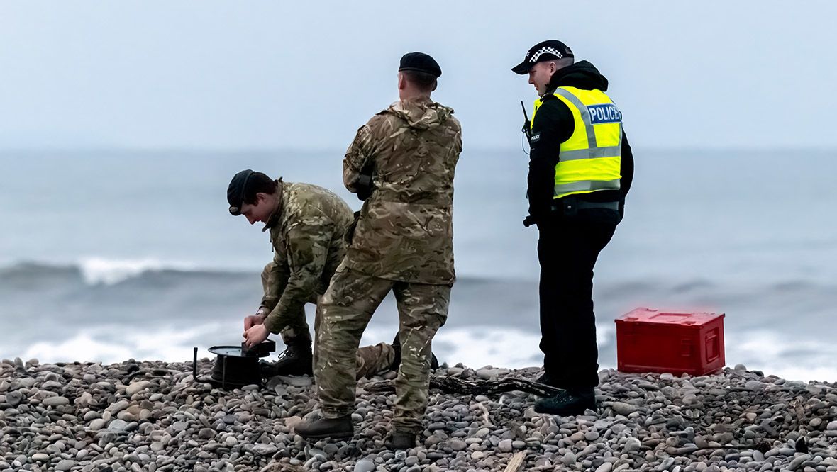 Beach at Spey Bay in Moray sealed off following discovery of ‘unexploded wartime bomb’
