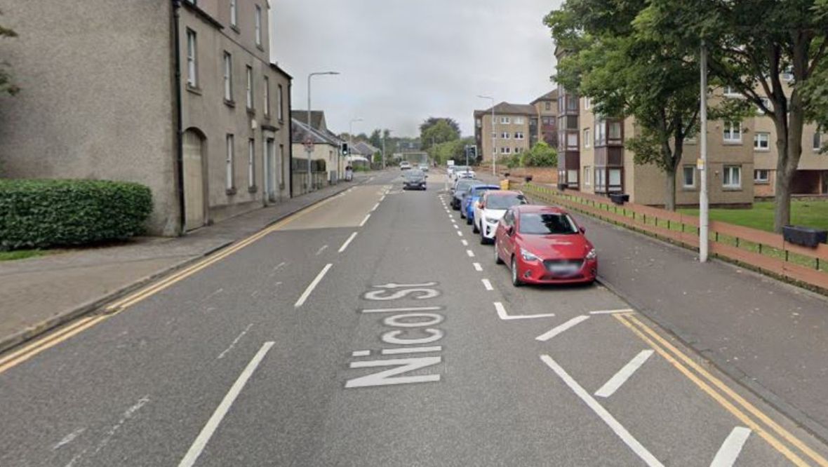 Woman left trapped in car after crash leaves road closed in Kirkcaldy