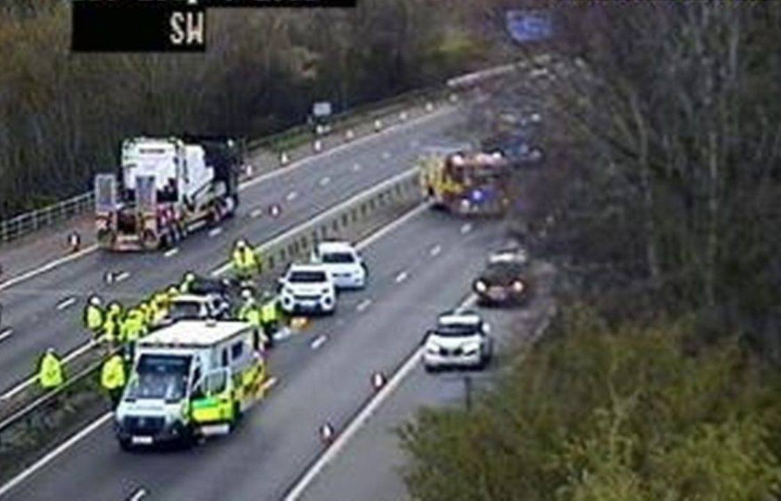 Man in hospital after rush hour crash shut down part of M8 in Livingston, West Lothian