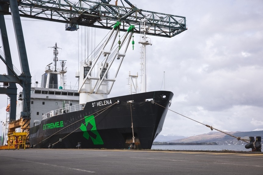 The St Helena arrived in Scotland for Hydro X Prix on Thursday.