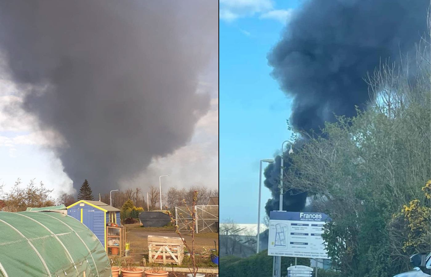 Smoke billows over Frances industrial estate in Kirkcaldy as fire crews ...