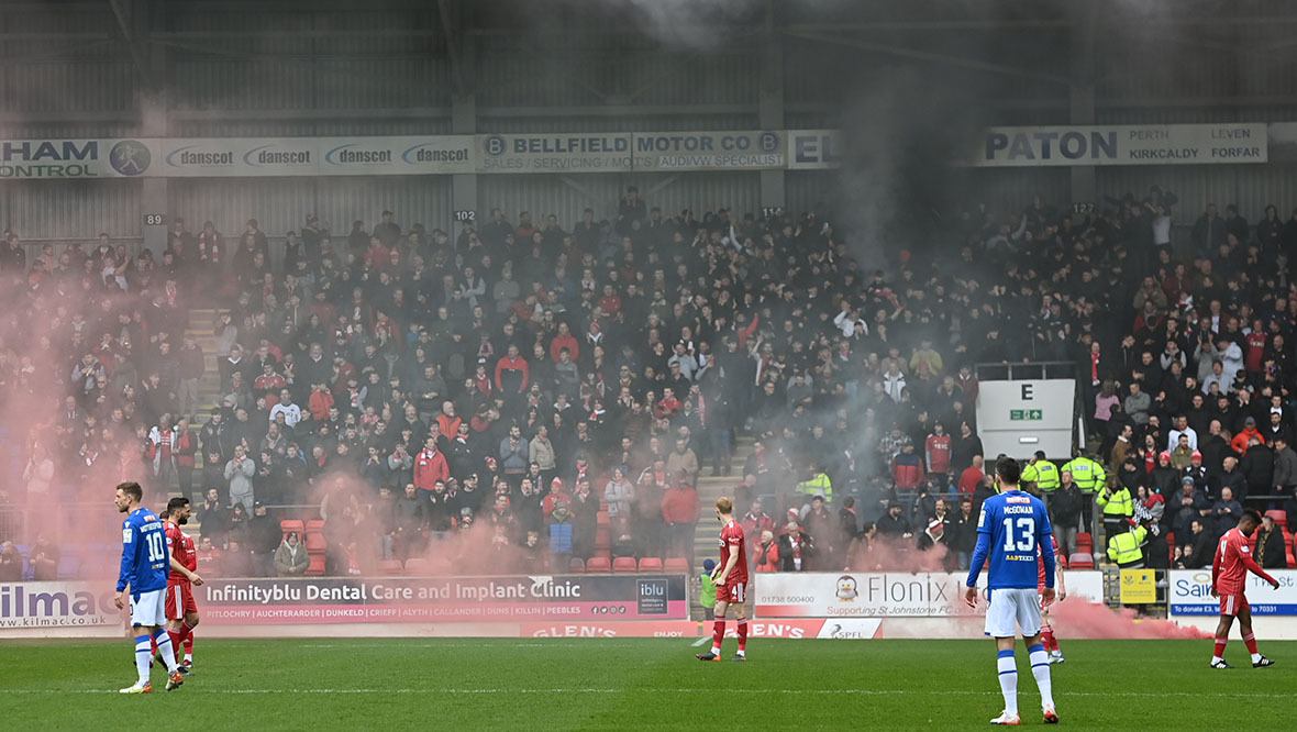 Child charged and probe launched after pyrotechnic use at St Johnstone v Aberdeen match in Perth