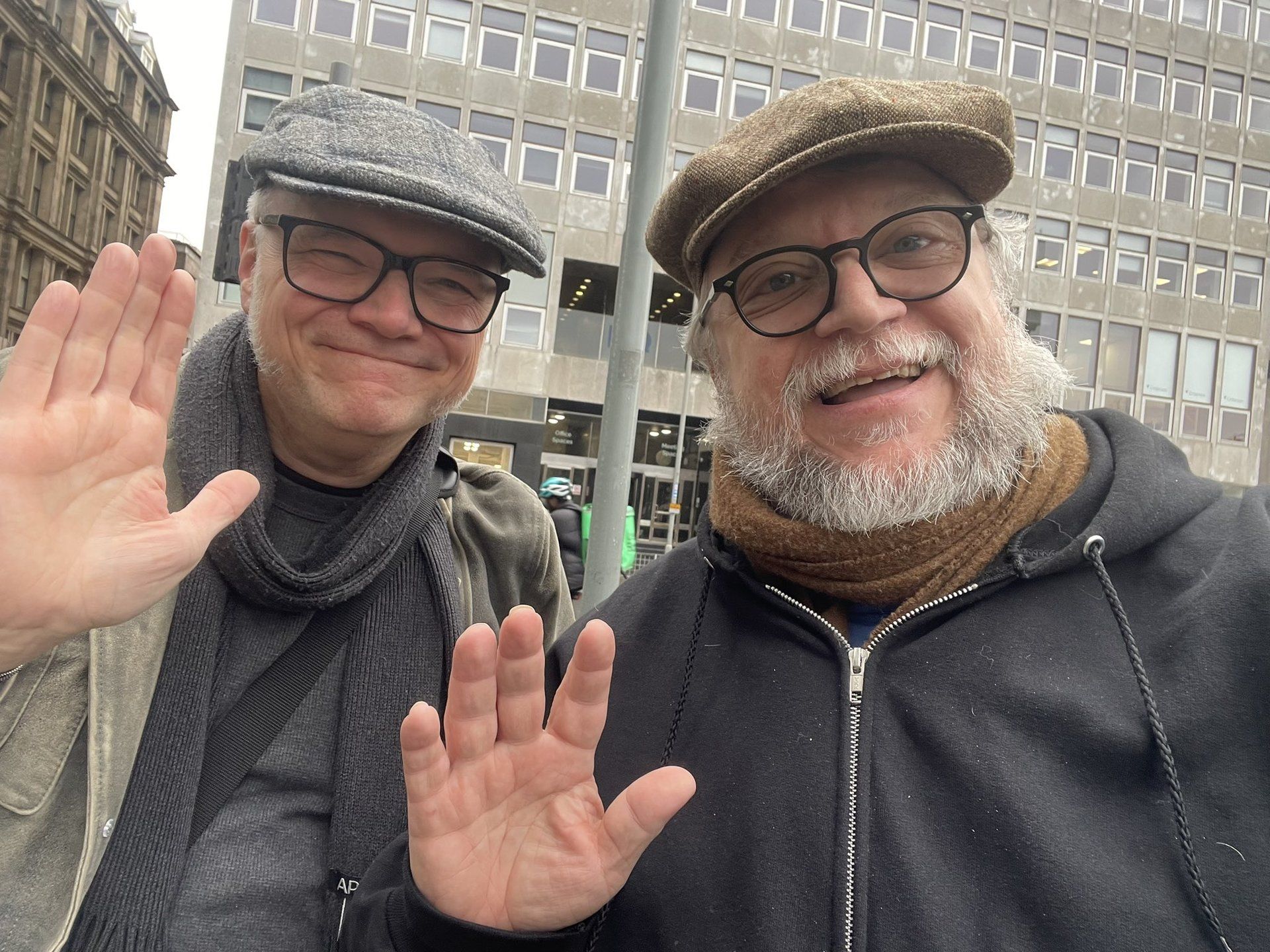 Guillermo del Toro with Guy Davis, artist and frequent collaborator. 