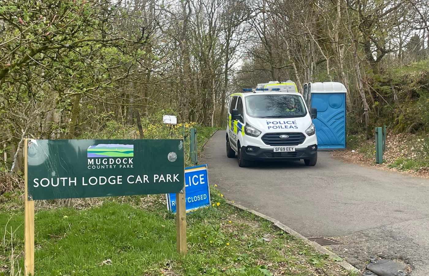 A hunt for a missing person at Mugdock Country Park is being linked to the death.