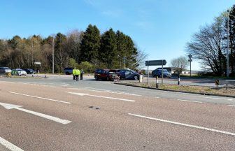 A90 disrupted both directions after two-car crash north of Dundee near Tealing