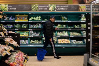 UK inflation slows slightly but food prices surge to 45-year high, ONS figures show