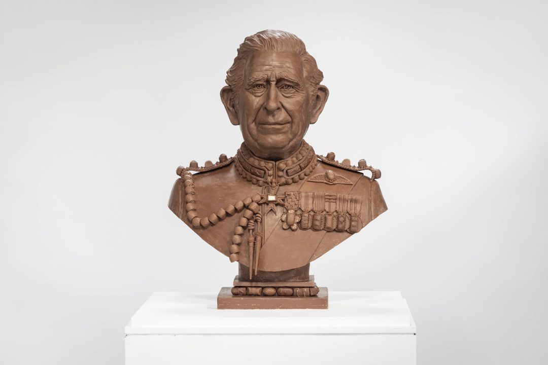 Life-sized bust of King Charles made from more than 17 litres of melted Celebrations chocolates