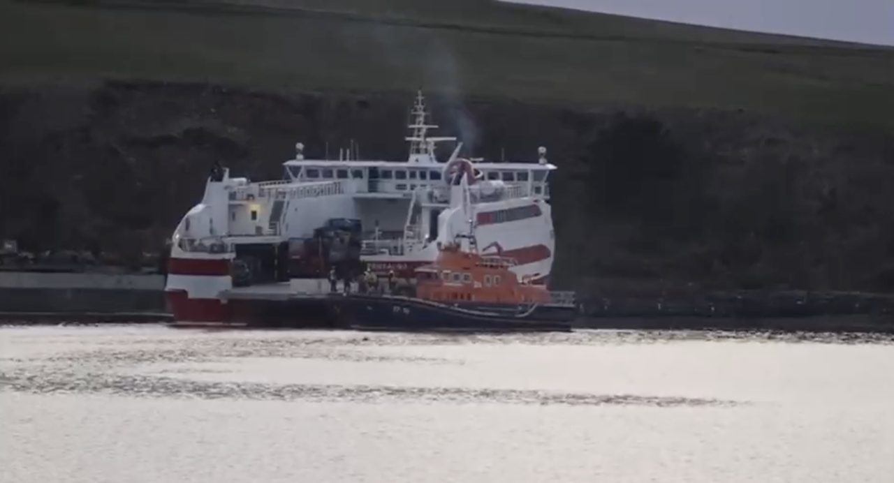 Passengers taken to safety by lifeboat after MV Pentalina ferry grounded off Orkney
