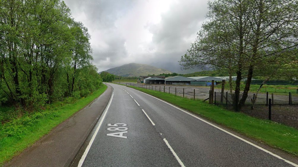 Two pensioners die and three males taken to hospital following crash on A85 at Dalmally