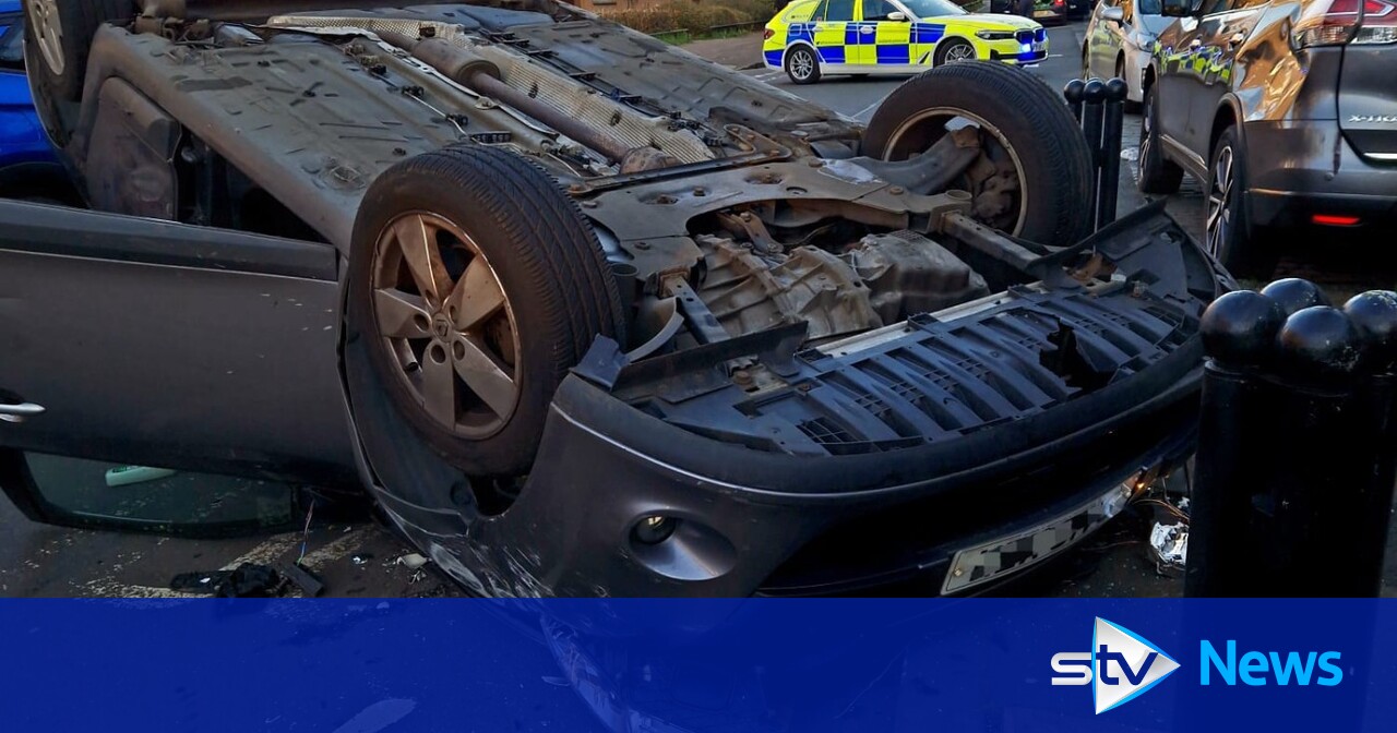 Car flips on to roof in crash as driver reported for 'careless driving ...