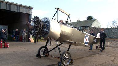 Flight of the Replicator: World War One fighter plane built from scratch in Scotland close to take-off