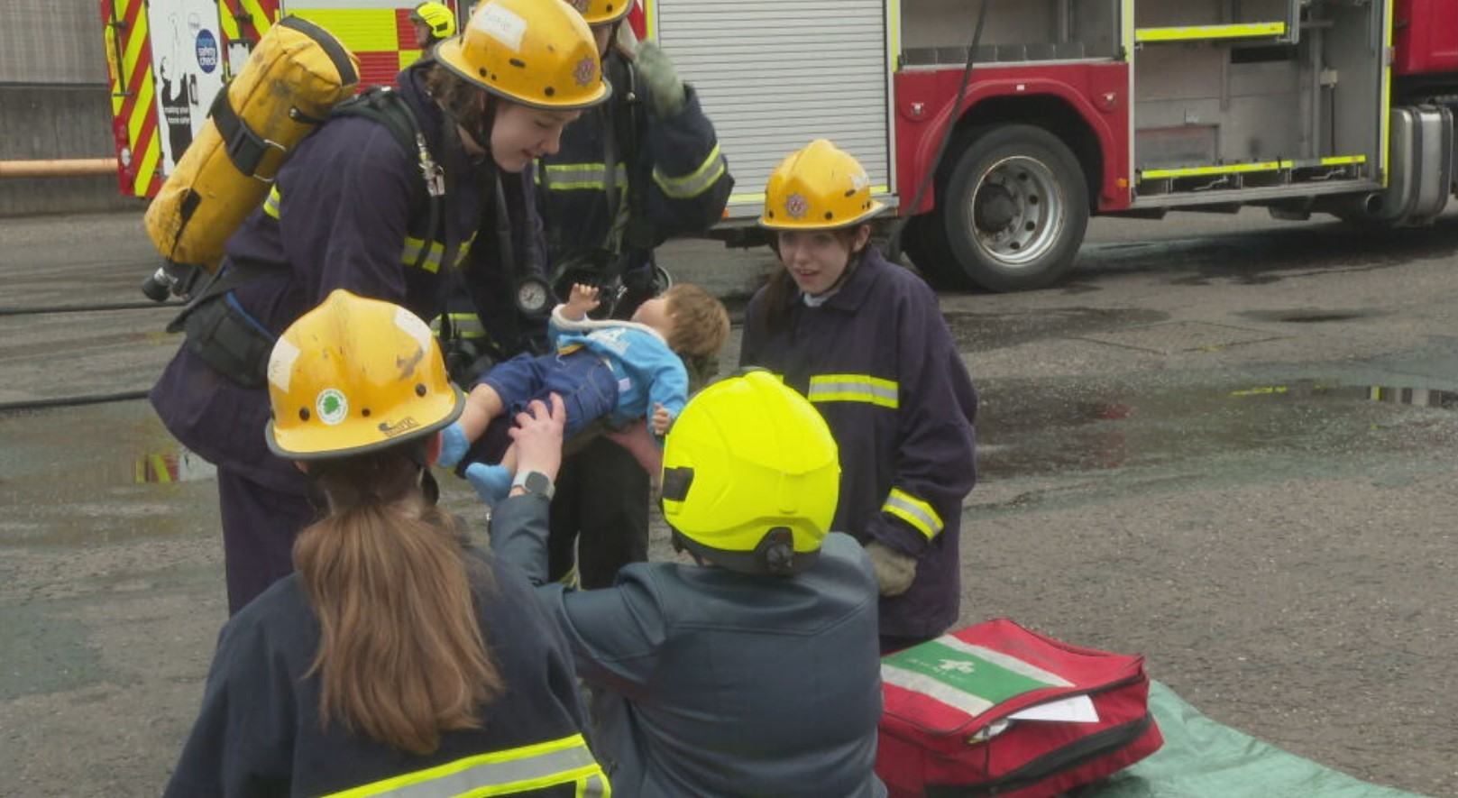 Pupils learned skills such as casualty rescue, operating a hose and erecting a ladder