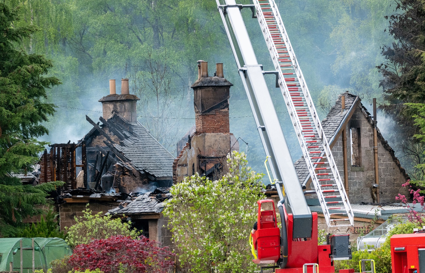 The blaze was at a large detached house. 