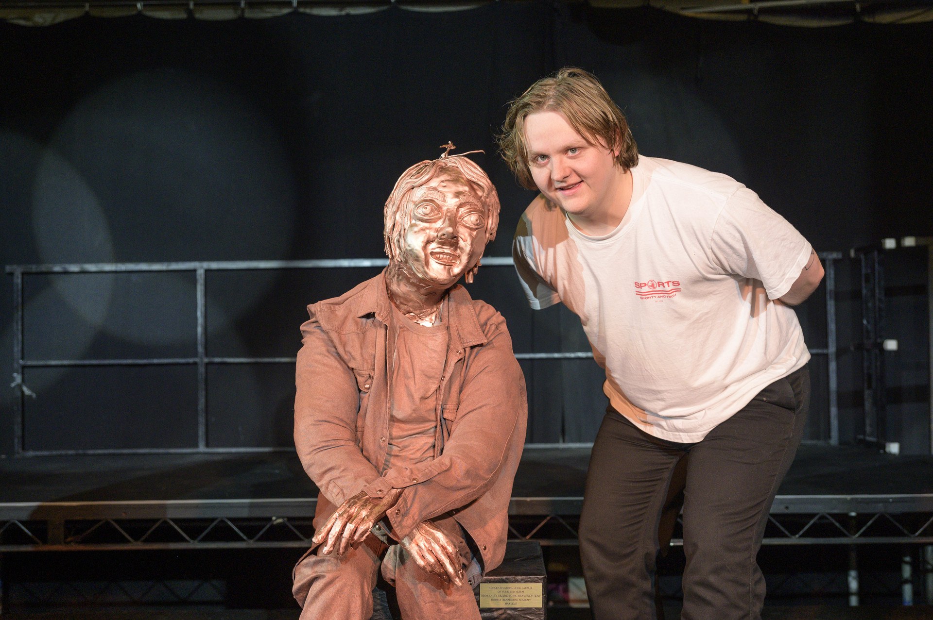 Lewis Capaldi presented with bronze statue at Glasgow’s SWG3.