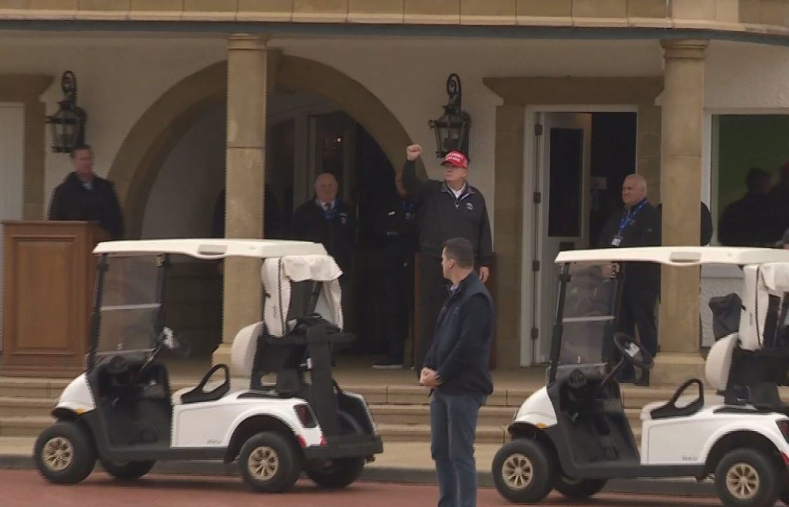 Donald Trump plays round of golf at Turnberry course on second day of Scotland visit