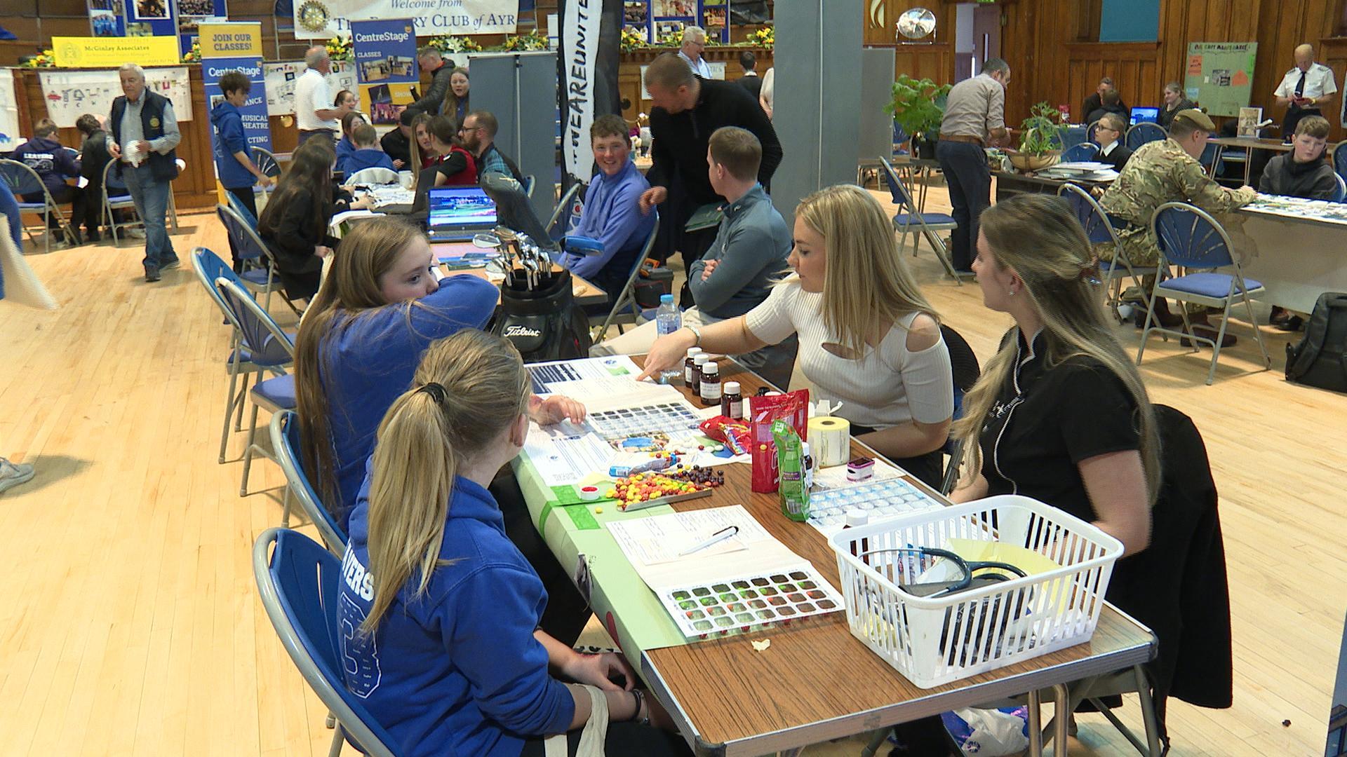 Pharmacy stall at Ayr Primary Schools Careers Fair.