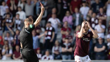 Hearts submit appeal against Peter Haring red card after sending off against St Mirren