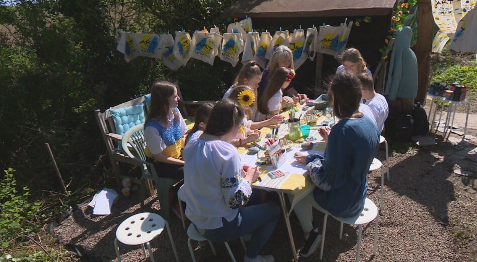 Families got together to create art ahead of Ukrainian Mother's Day on Sunday
